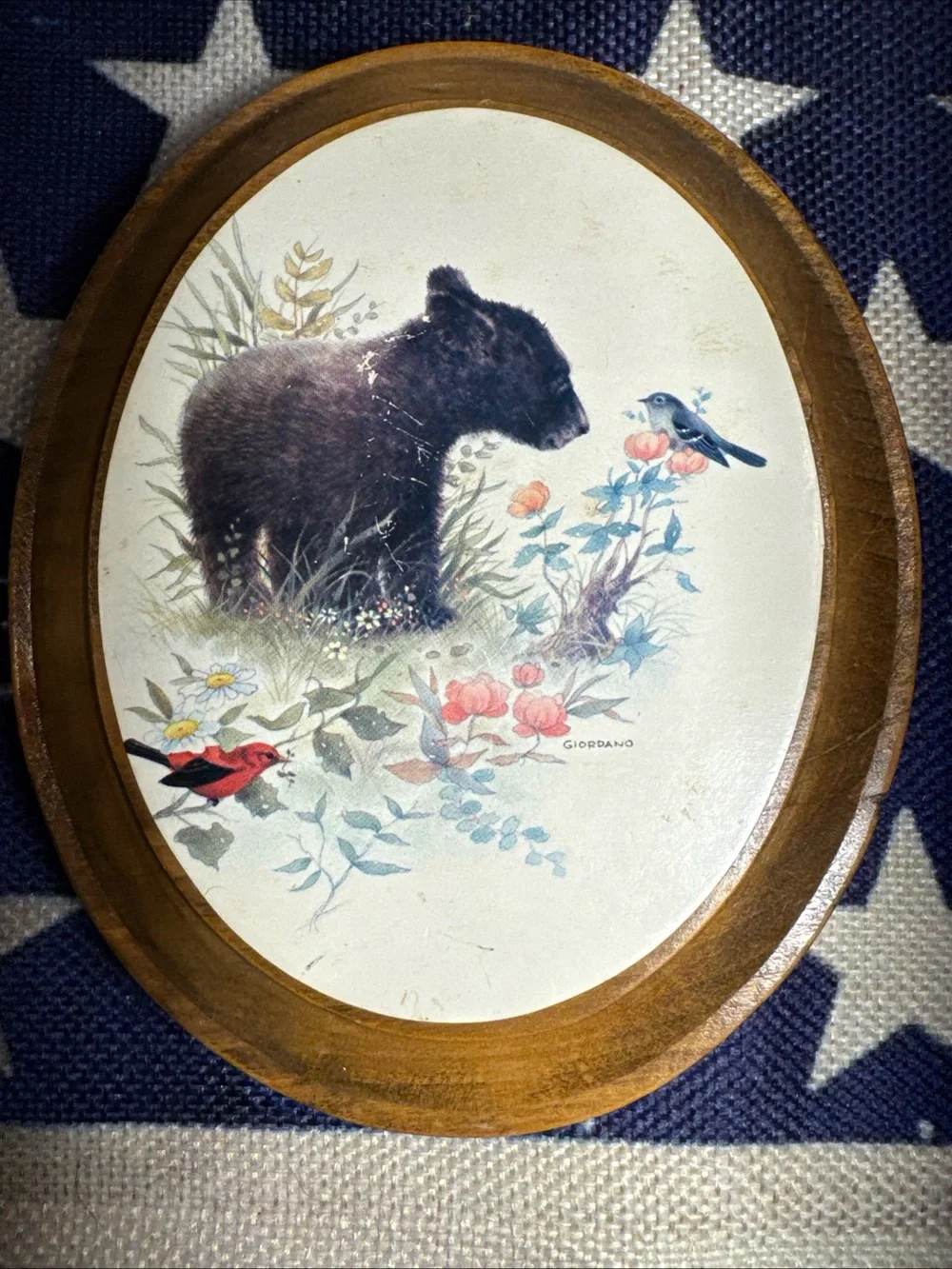 Wildlife Woodland Animal Wall Art Set - Brown Oval Plaques